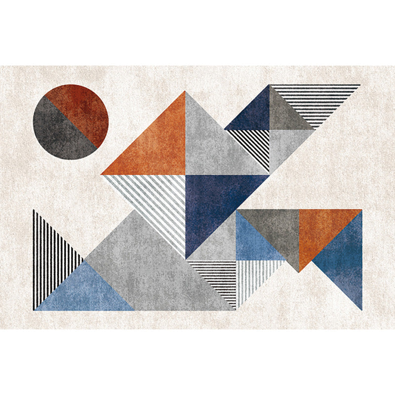 Multicolor Geometric Pattern Rug with Stripe Polyester Modern Rug Washable Anti-Slip Pet Friendly Area Rug for Living Room Clearhalo 'Area Rug' 'Modern' 'Rugs' Rug' 1779845