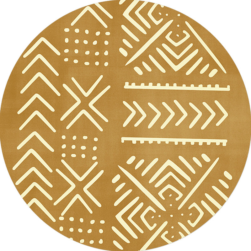 Modernist Geometric Pattern Rug with Stripe Black and Yellow Polyester Rug Non-Slip Backing Washable Pet Friendly Carpet for Bedroom Clearhalo 'Area Rug' 'Rugs' 'Southwestern' Rug' 1779974