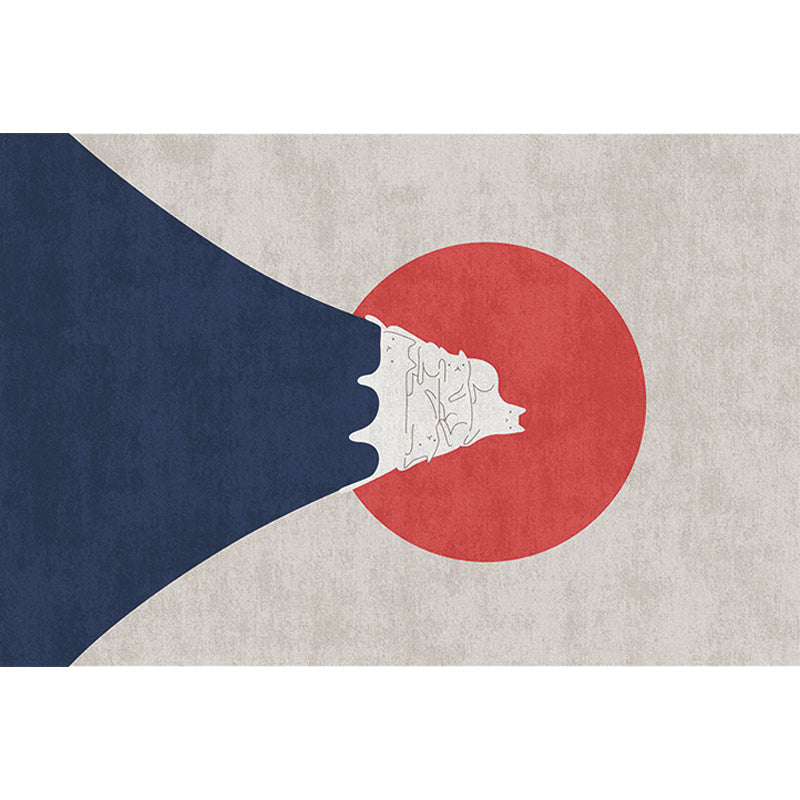 Navy Multicolor Mountain Pattern Rug Polyester Oriental Rug Washable Anti-Slip Pet Friendly Area Rug for Living Room Clearhalo 'Area Rug' 'Rug' 1780377