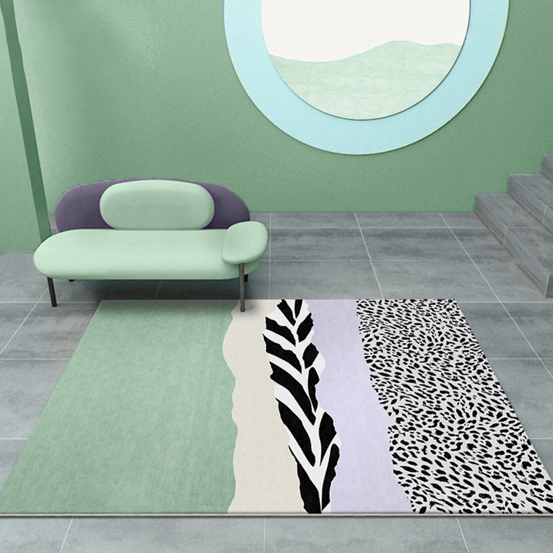 Creative Nordic Rug Green Colorblock Rug Pet Friendly Anti-Slip Washable Area Rug for Decoration Green Clearhalo 'Area Rug' 'Rug' 1780546