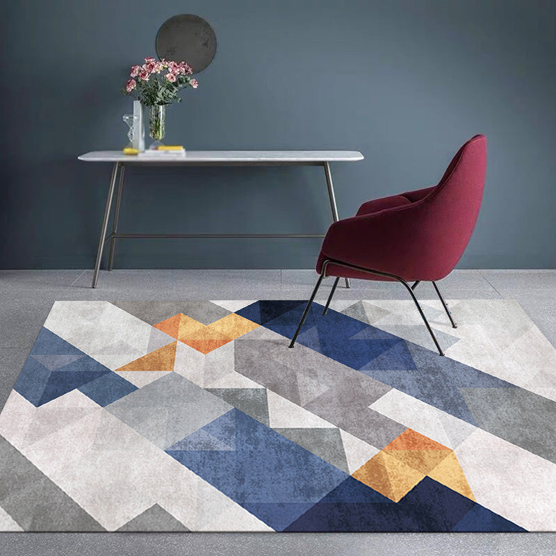 Funky Modernism Rug Multicolor Geometric Pattern Rug Pet Friendly Anti-Slip Washable Area Rug for Decoration Blue Clearhalo 'Area Rug' 'Modern' 'Rugs' Rug' 1780914