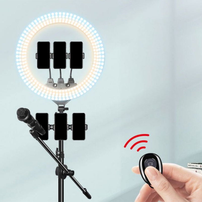 Circular Vanity Lighting Ideas Minimalist LED Black Fill Light for Mobile Phone Holder Black USB Clearhalo 'Cast Iron' 'Glass' 'Industrial' 'Modern wall lights' 'Modern' 'Tiffany' 'Traditional wall lights' 'Vanity Lights' 'Wall Lights' Lighting' 1781310