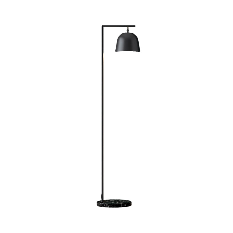 Minimal Bucket Reading Floor Light Metal 1-Light Bedroom Floor Reading Lighting in Black/Gold Clearhalo 'Floor Lamps' 'Lamps' Lighting' 1781578
