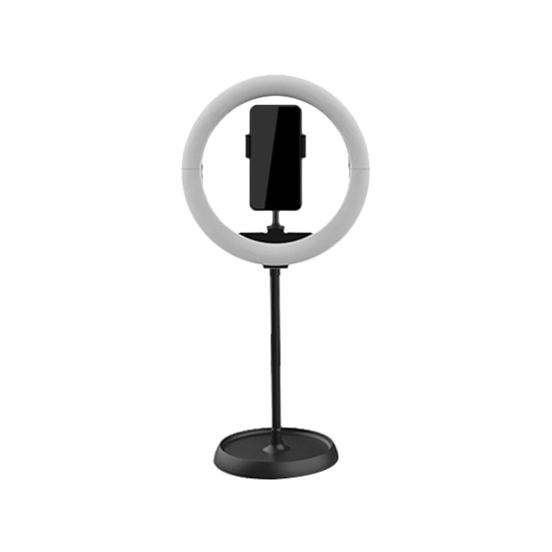Simplicity Folded Round Vanity Lamp Metal Mobile Phone Support LED Fill-in Light in Black/White/Pink Clearhalo 'Cast Iron' 'Glass' 'Industrial' 'Modern wall lights' 'Modern' 'Tiffany' 'Traditional wall lights' 'Vanity Lights' 'Wall Lights' Lighting' 1781609