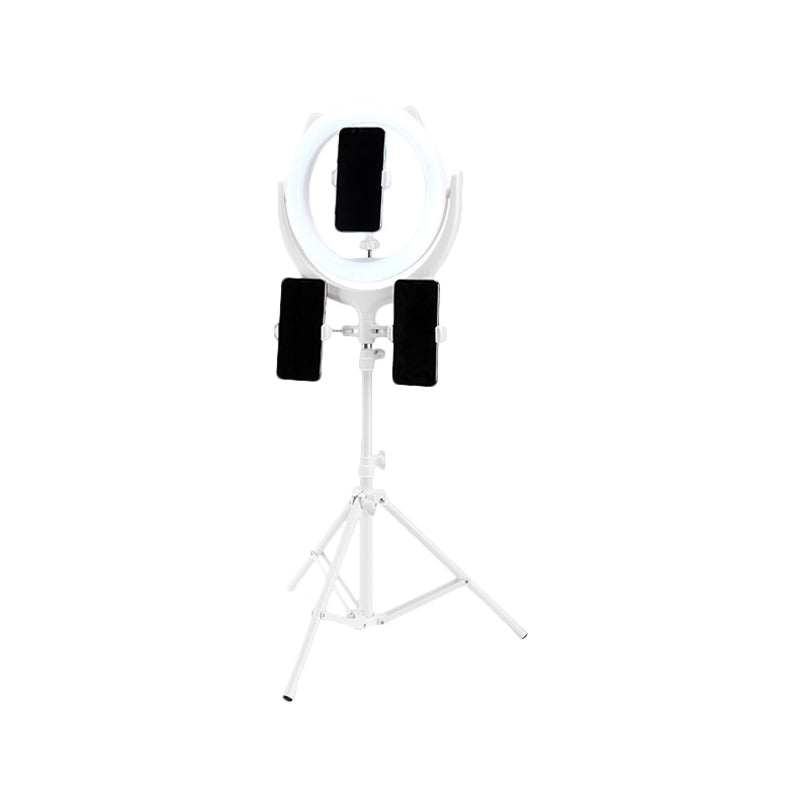 Simple LED Mirror Light White Round Shaped Tripod Fill-in Flush Lamp with Metallic Shade Clearhalo 'Cast Iron' 'Glass' 'Industrial' 'Modern wall lights' 'Modern' 'Tiffany' 'Traditional wall lights' 'Vanity Lights' 'Wall Lights' Lighting' 1781642