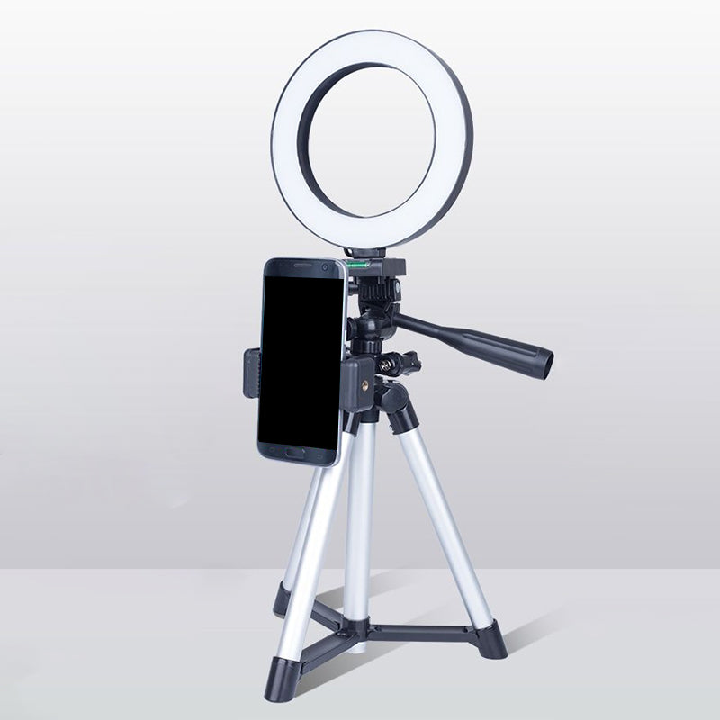 Ring Shaped Metal Fill Lamp Minimal White Adjustable LED Vanity Lighting with Tripod Stand White USB Clearhalo 'Cast Iron' 'Glass' 'Industrial' 'Modern wall lights' 'Modern' 'Tiffany' 'Traditional wall lights' 'Vanity Lights' 'Wall Lights' Lighting' 1781722