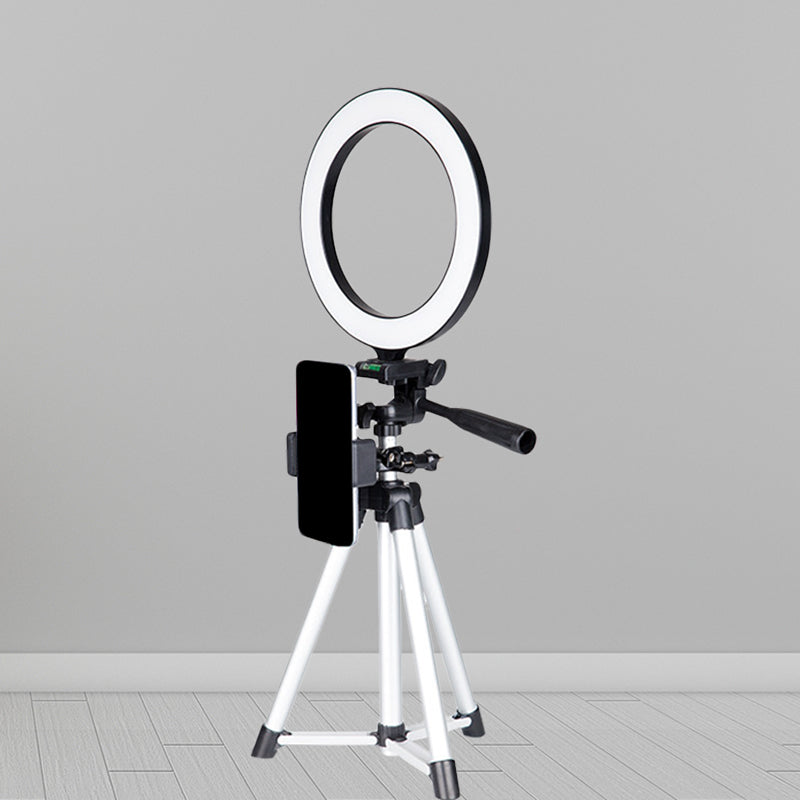 Ring Shaped Metal Fill Lamp Minimal White Adjustable LED Vanity Lighting with Tripod Stand Clearhalo 'Cast Iron' 'Glass' 'Industrial' 'Modern wall lights' 'Modern' 'Tiffany' 'Traditional wall lights' 'Vanity Lights' 'Wall Lights' Lighting' 1781723