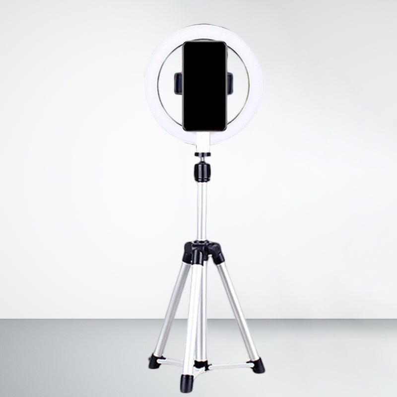 Black Finish Circular Fill-in Lamp Simplicity LED Metallic Vanity Lighting Ideas for Mobile Phone Holder Clearhalo 'Cast Iron' 'Glass' 'Industrial' 'Modern wall lights' 'Modern' 'Tiffany' 'Traditional wall lights' 'Vanity Lights' 'Wall Lights' Lighting' 1781770
