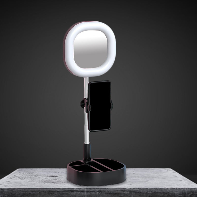 Squared LED Mirror Light Simple Style Metallic Black/Pink/Blue Finish Fill-in Lighting with USB Port Black USB Clearhalo 'Cast Iron' 'Glass' 'Industrial' 'Modern wall lights' 'Modern' 'Tiffany' 'Traditional wall lights' 'Vanity Lights' 'Wall Lights' Lighting' 1782000