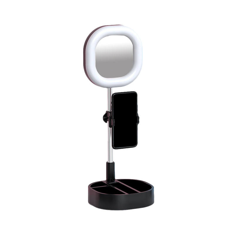 Squared LED Mirror Light Simple Style Metallic Black/Pink/Blue Finish Fill-in Lighting with USB Port Clearhalo 'Cast Iron' 'Glass' 'Industrial' 'Modern wall lights' 'Modern' 'Tiffany' 'Traditional wall lights' 'Vanity Lights' 'Wall Lights' Lighting' 1782003