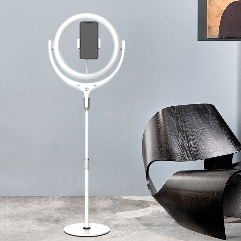 Modern LED Mirror Lamp Black/White Rotatable Ring USB Live Fill Lamp with Metallic Shade Clearhalo 'Cast Iron' 'Glass' 'Industrial' 'Modern wall lights' 'Modern' 'Tiffany' 'Traditional wall lights' 'Vanity Lights' 'Wall Lights' Lighting' 1782058