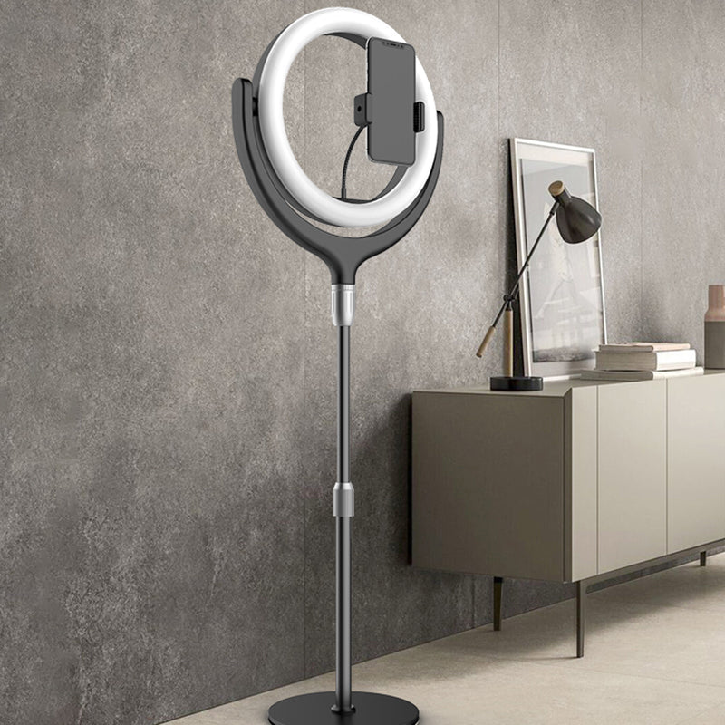 Modern LED Mirror Lamp Black/White Rotatable Ring USB Live Fill Lamp with Metallic Shade Black USB Clearhalo 'Cast Iron' 'Glass' 'Industrial' 'Modern wall lights' 'Modern' 'Tiffany' 'Traditional wall lights' 'Vanity Lights' 'Wall Lights' Lighting' 1782061