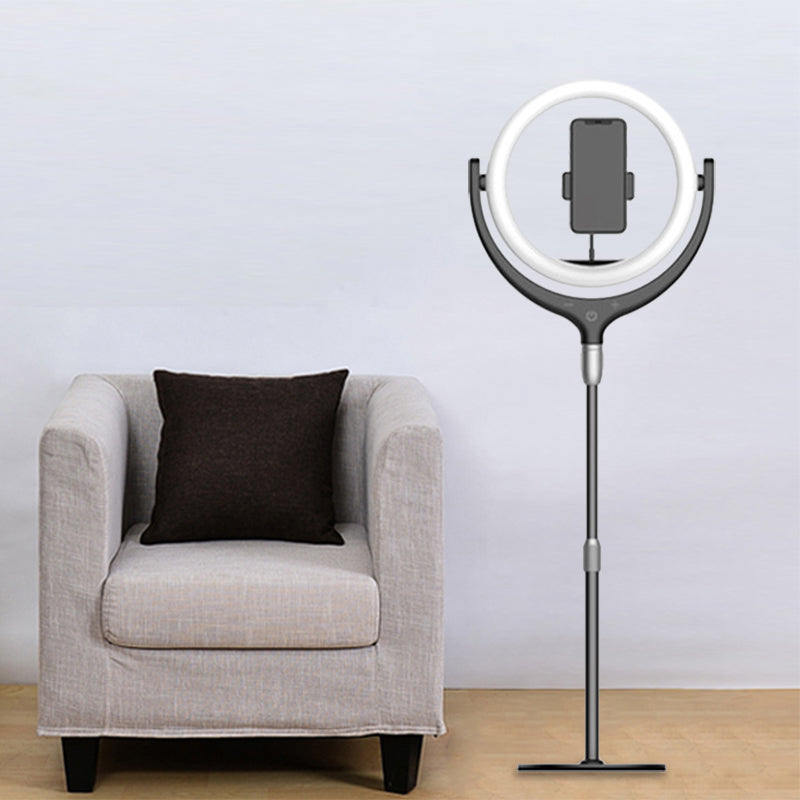 Modern LED Mirror Lamp Black/White Rotatable Ring USB Live Fill Lamp with Metallic Shade Clearhalo 'Cast Iron' 'Glass' 'Industrial' 'Modern wall lights' 'Modern' 'Tiffany' 'Traditional wall lights' 'Vanity Lights' 'Wall Lights' Lighting' 1782063