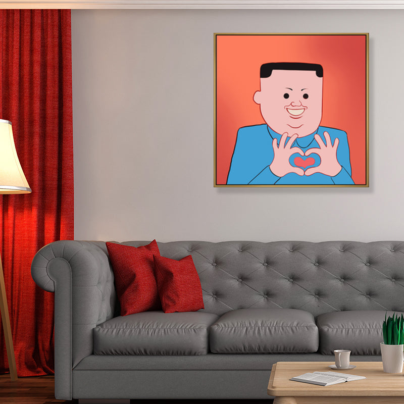Illustration Dark Humor Comic Canvas Funky Textured Wall Art Decor for Boys Room