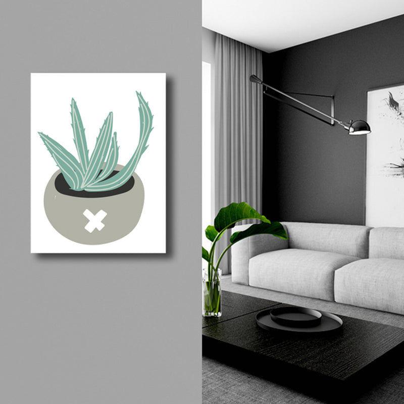 Bonsai Canvas Wall Art Nordic Textured Bedroom Painting in Pastel Color, Multiple Sizes Clearhalo 'Arts' 'Canvas Art' 1782530
