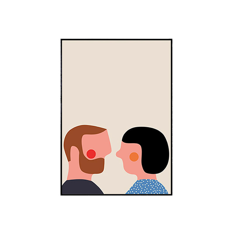 Blushing Characters Art Print Pastel Color Nordic Aesthetics Wall Decor for Studio - Clearhalo - 'Arts' - 'Canvas Art' - 1782753