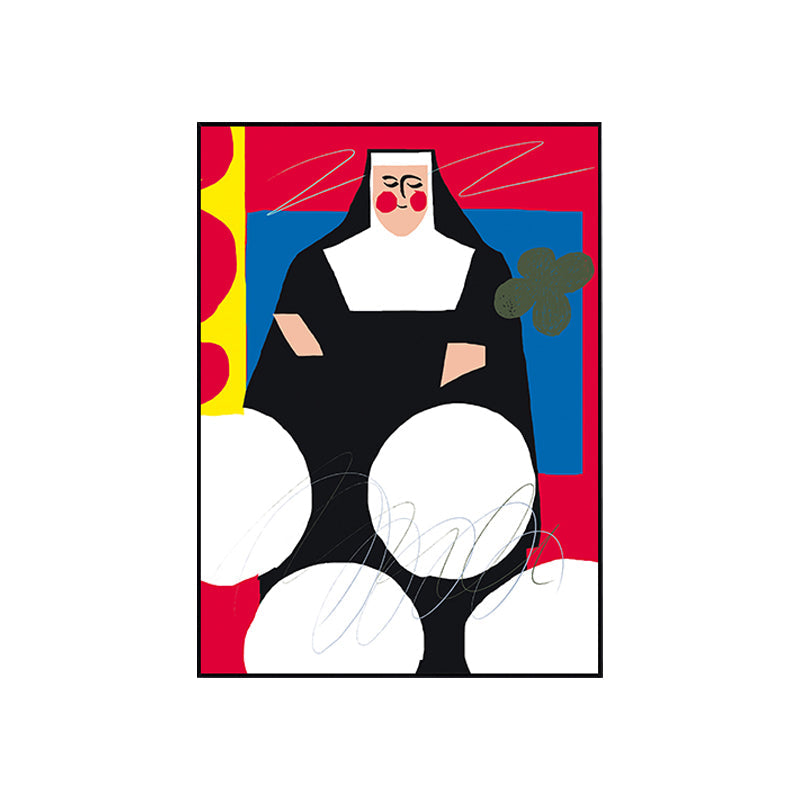 Muslim Maiden Wall Art Global Inspired Religious Canvas Print in Black for Family Room Clearhalo 'Arts' 'Canvas Art' 1783090