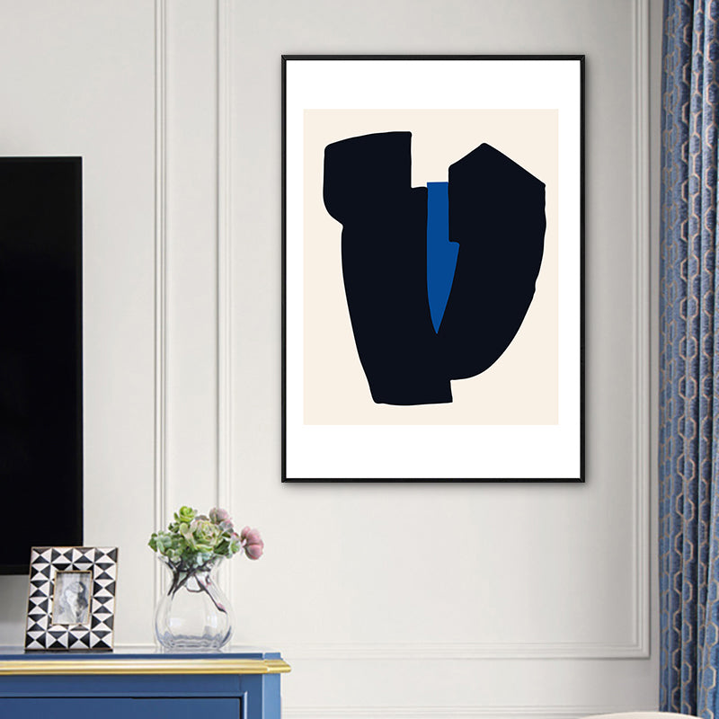 Canvas Textured Art Print Minimalistic Abstract Wall Decor in Dark Color for Bedroom Clearhalo 'Arts' 'Canvas Art' 1783382
