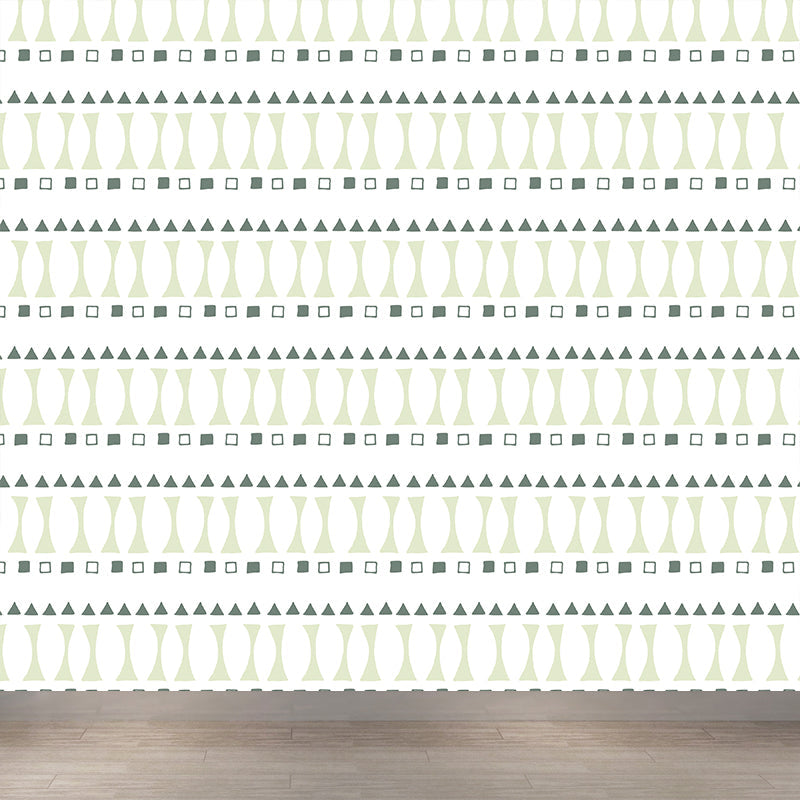 Fresh Abstract Pattern Mural Wallpaper Contemporary Non-Woven Material Wall Covering Light Green Clearhalo 'Wall Decor' 'Wall Mural' 1783803