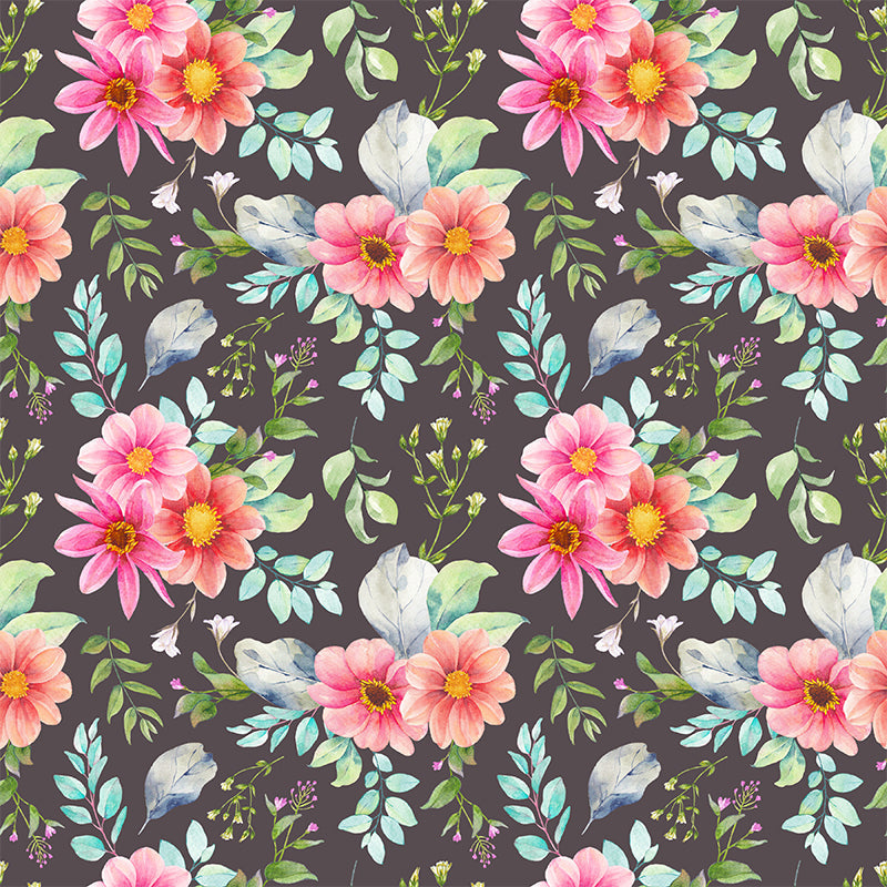 Modern Blossom Flower Print Mural Wallpaper Pastel Color Florentine Wall Covering Clearhalo 'Wall Decor' 'Wall Mural' 1783922