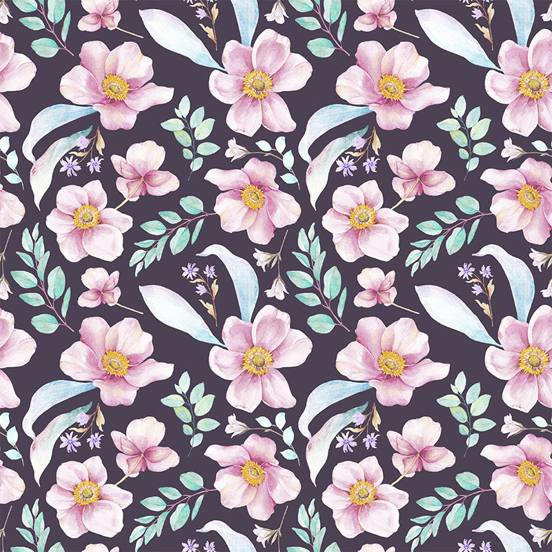 Modern Blossom Flower Print Mural Wallpaper Pastel Color Florentine Wall Covering Clearhalo 'Wall Decor' 'Wall Mural' 1783942