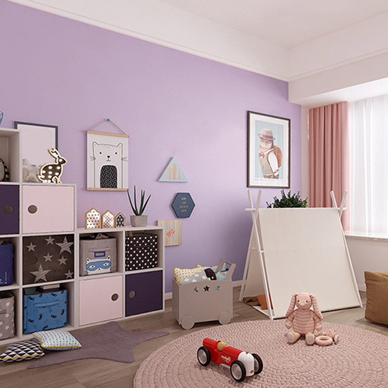 Non-Woven 20.5"W x 31'L Scandinavian Non-Pasted Wallpaper Light Purple Clearhalo 'Modern wall decor' 'Modern' 'Wallpaper' Wall Decor' 1783965
