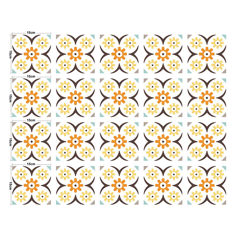 Sunflower Wallpaper Panel Self-Adhesive Boho Chic Bathroom Wall Art, 6' L x 6" W Clearhalo 'Wall Decor' 'Wallpaper' 1783970