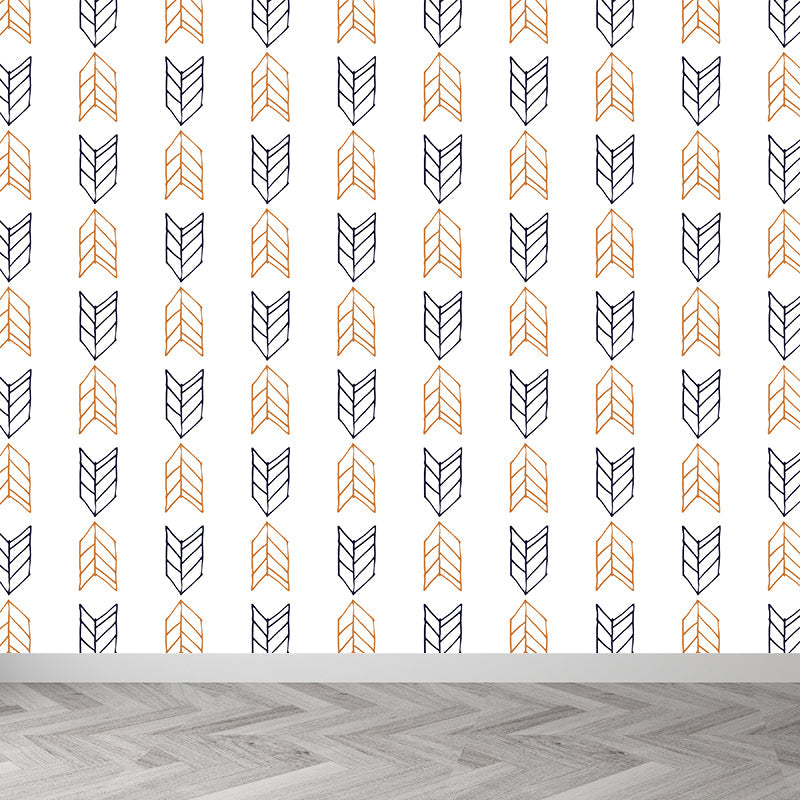 Arrow Wall Mural Modern Decorative Living Room Wall Covering, Custom Size Available Light Orange Clearhalo 'Wall Decor' 'Wall Mural' 1784088