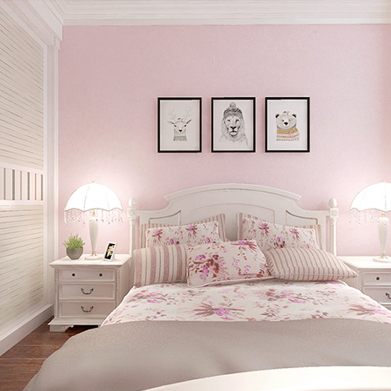Non-Woven Wallpaper with Plain Color, 33'L x 20.5"W Light Pink Clearhalo 'Modern wall decor' 'Modern' 'Wallpaper' Wall Decor' 1784106