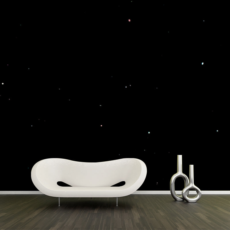 Stain Resistant Sparse Stars Mural Contemporary Non-Woven Fabric Wall Art, Custom Made Black Design 2 Clearhalo 'Wall Decor' 'Wall Mural' 1784202