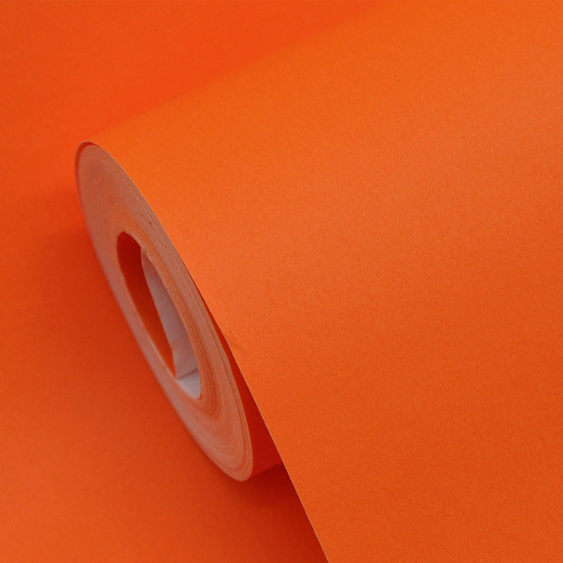 Water-Resistant Pure Color Waterproof Non-Pasted Wallpaper, 20.5"W x 33'L Orange Red Clearhalo 'Modern wall decor' 'Modern' 'Wallpaper' Wall Decor' 1784609