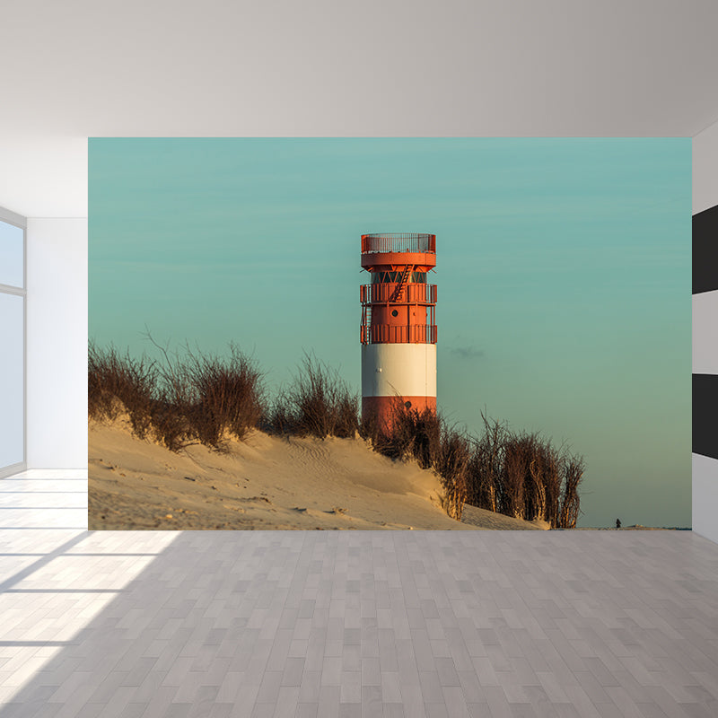 House Decor Lighthouse Mural Decal Customized Coastal Wall Covering for Living Room Green Clearhalo 'Wall Decor' 'Wall Mural' 1785072
