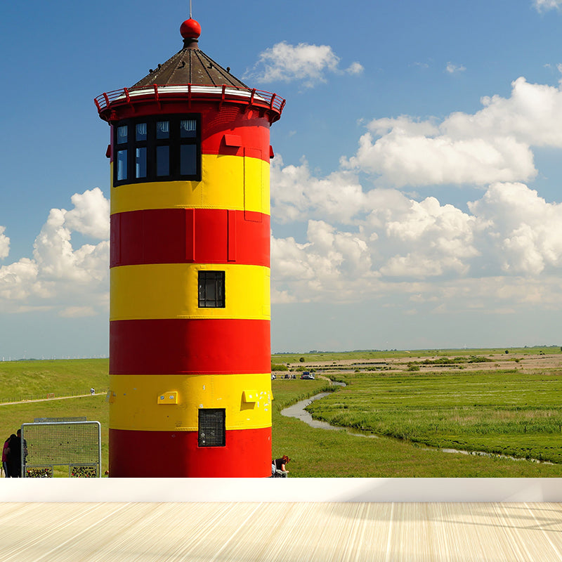 House Decor Lighthouse Mural Decal Customized Coastal Wall Covering for Living Room Clearhalo 'Wall Decor' 'Wall Mural' 1785083