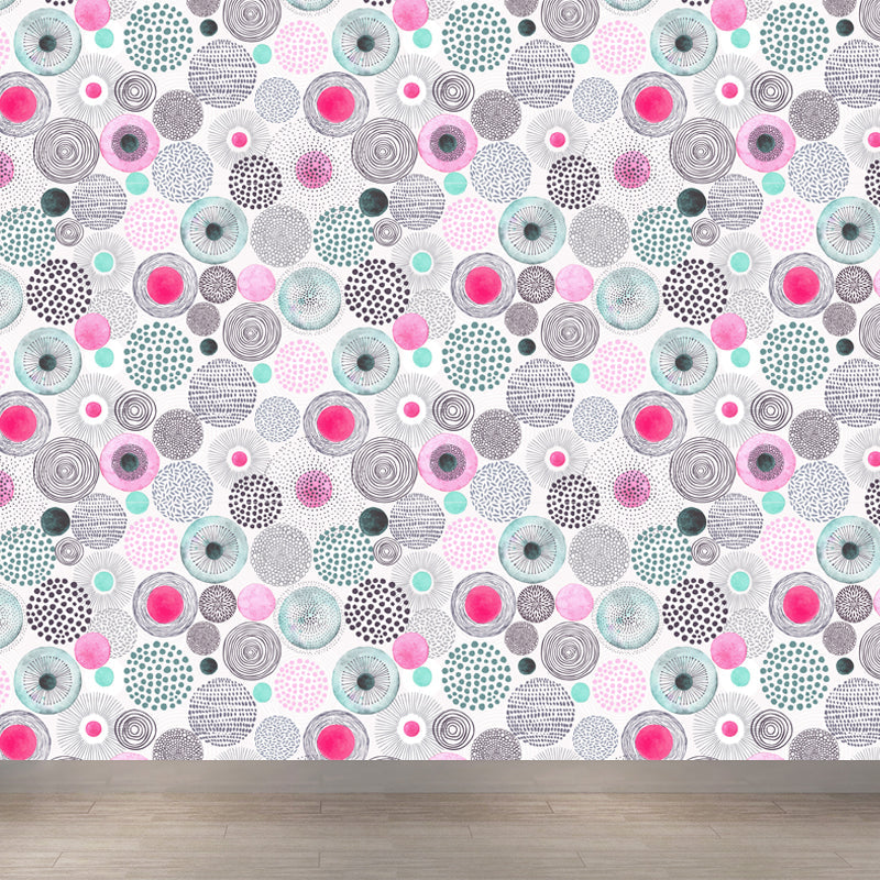 Large Floral Circles Wallpaper Mural Water Resistant Modern Style Bedroom Wall Decor Clearhalo 'Wall Decor' 'Wall Mural' 1785909