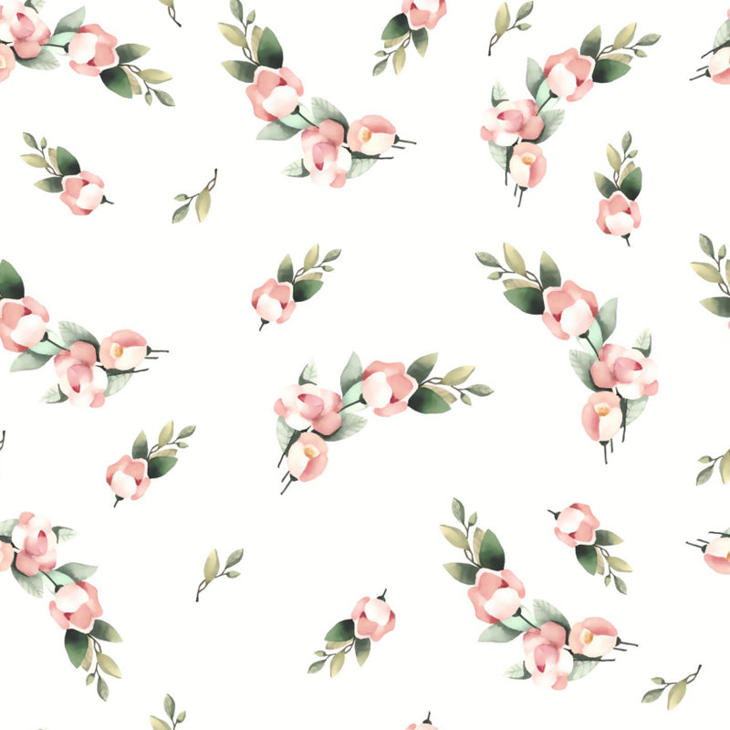 Pastel Blossoming Flowers Wall Mural Waterproofing Contemporary Girls Room Wall Art Clearhalo 'Wall Decor' 'Wall Mural' 1785931
