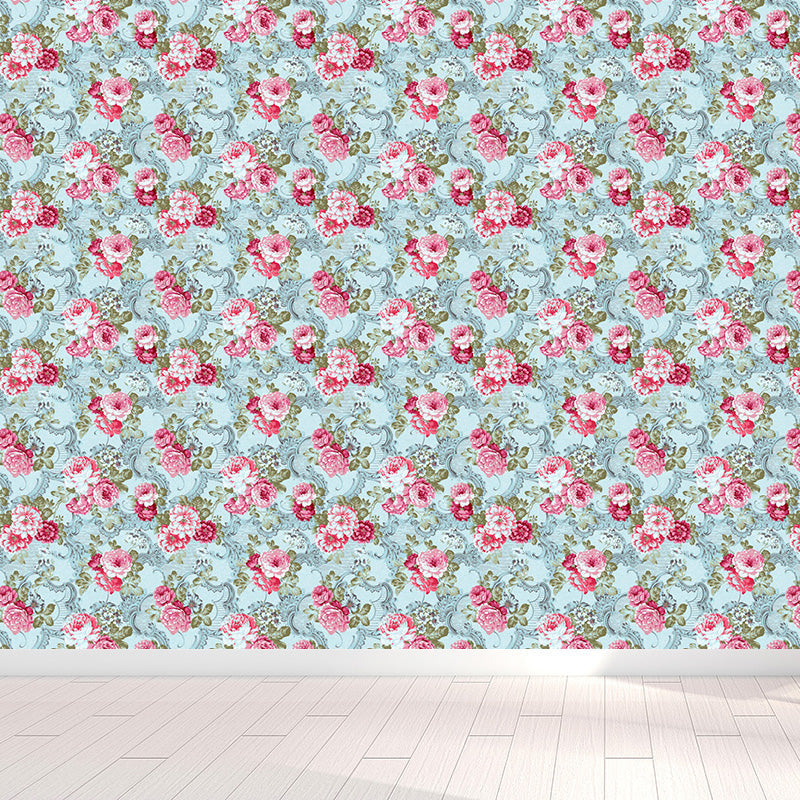 Non-Woven Stain Resistant Mural Modernist Flower Pattern Wall Decor for Living Room Clearhalo 'Wall Decor' 'Wall Mural' 1786165