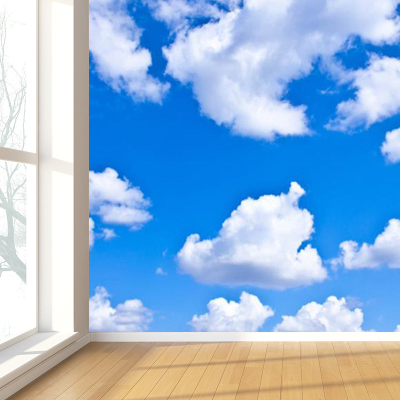 Huge Sky View Mural for Bathroom Natural Landscape Wall Art in Light Color, Stain Resistant Clearhalo 'Wall Decor' 'Wall Mural' 1786435
