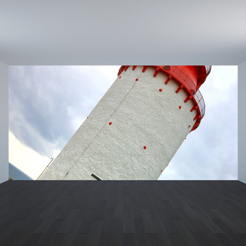 Photography Style Lighthouse Wall Mural Giant Wall Decor for Dining Room, Personalize White Clearhalo 'Wall Decor' 'Wall Mural' 1786453
