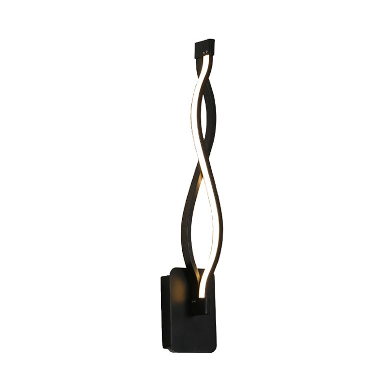 Stranded Stairway Wall Lighting Ideas Metal Minimalism LED Sconce Fixture in Warm/White Light, Black/White Clearhalo 'Modern wall lights' 'Modern' 'Wall Lamps & Sconces' 'Wall Lights' Lighting' 1787194