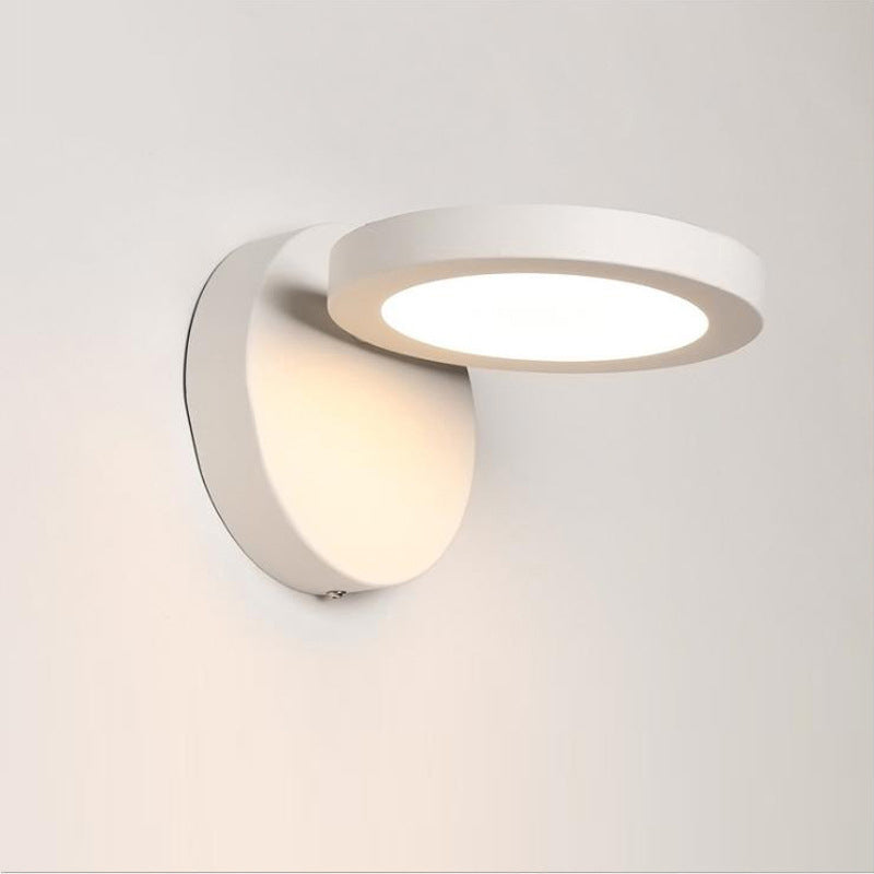 Acrylic Rotating Lens Wall Lighting Simplicity White/Black LED Sconce Light Fixture in Warm/White Light Clearhalo 'Cast Iron' 'Glass' 'Industrial' 'Modern wall lights' 'Modern' 'Tiffany' 'Traditional wall lights' 'Wall Lamps & Sconces' 'Wall Lights' Lighting' 1788419