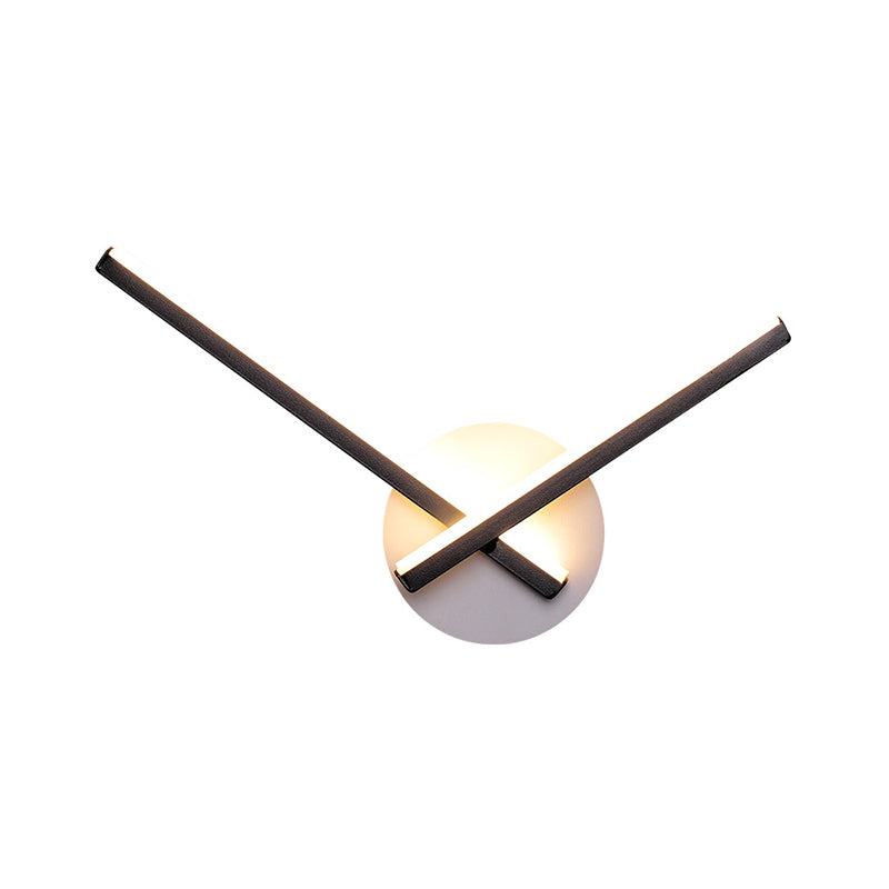 Acrylic Cross Wall Lighting Ideas Minimalism Black/White LED Sconce Lamp in Warm/White Light for Bedside Clearhalo 'Cast Iron' 'Glass' 'Industrial' 'Modern wall lights' 'Modern' 'Tiffany' 'Traditional wall lights' 'Wall Lamps & Sconces' 'Wall Lights' Lighting' 1788479