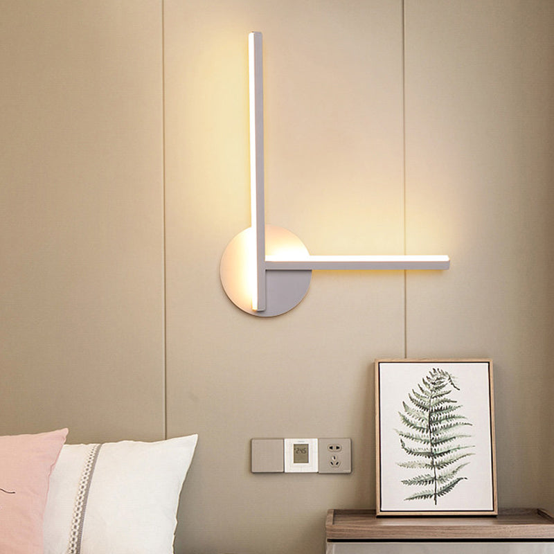 Acrylic Cross Wall Lighting Ideas Minimalism Black/White LED Sconce Lamp in Warm/White Light for Bedside Clearhalo 'Cast Iron' 'Glass' 'Industrial' 'Modern wall lights' 'Modern' 'Tiffany' 'Traditional wall lights' 'Wall Lamps & Sconces' 'Wall Lights' Lighting' 1788491