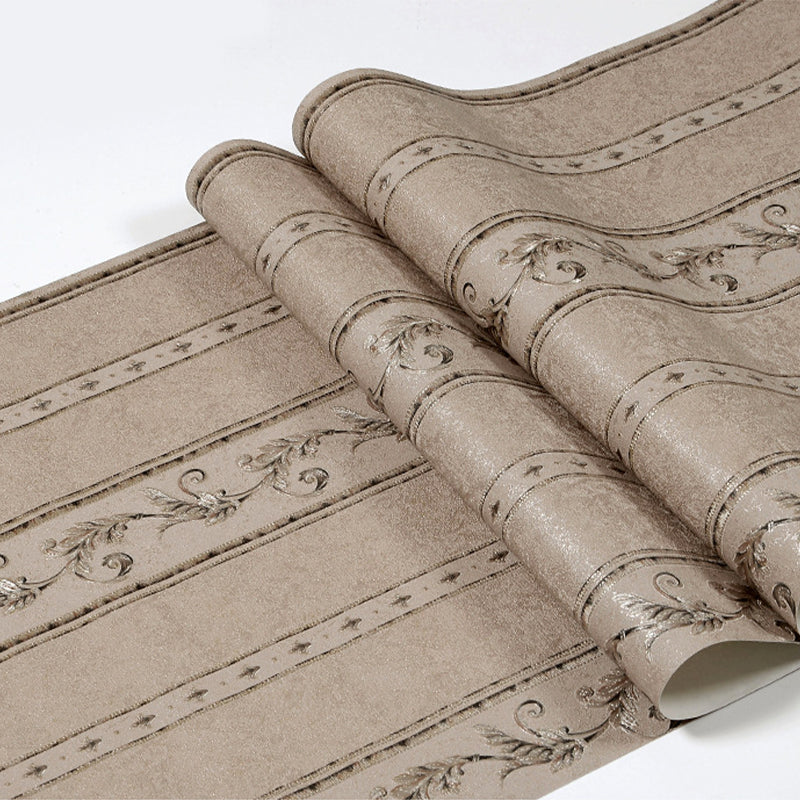 Light Brown Embossed Harlequin and Blossoms Washable Non-Pasted Wallpaper, 20.5"W x 31'L Dark Brown Clearhalo 'Vintage wall decor' 'Vintage' 'Wallpaper' Wall Decor' 1788750