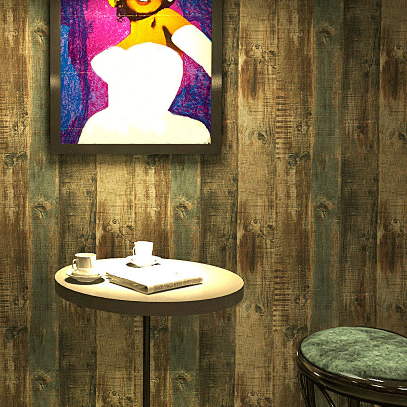 Classic Wooden Stripe Stain-Resistant Non-Pasted Wallpaper, 33' x 20.5" Clearhalo 'Country wall decor' 'Rustic' 'Wallpaper' Wall Decor' 1788766