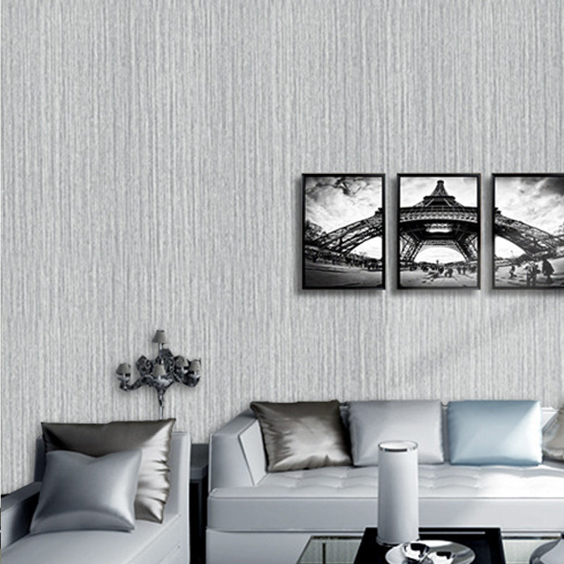 Simple Gunny Sack and Linen Pattern Non-Pasted Wallpaper for Restaurant and Dining Room, 31' x 20.5" Grey Clearhalo 'Area Rug' 'Modern wall decor' 'Modern' 'Rugs' 'Wall Decor' Rug' 1788817