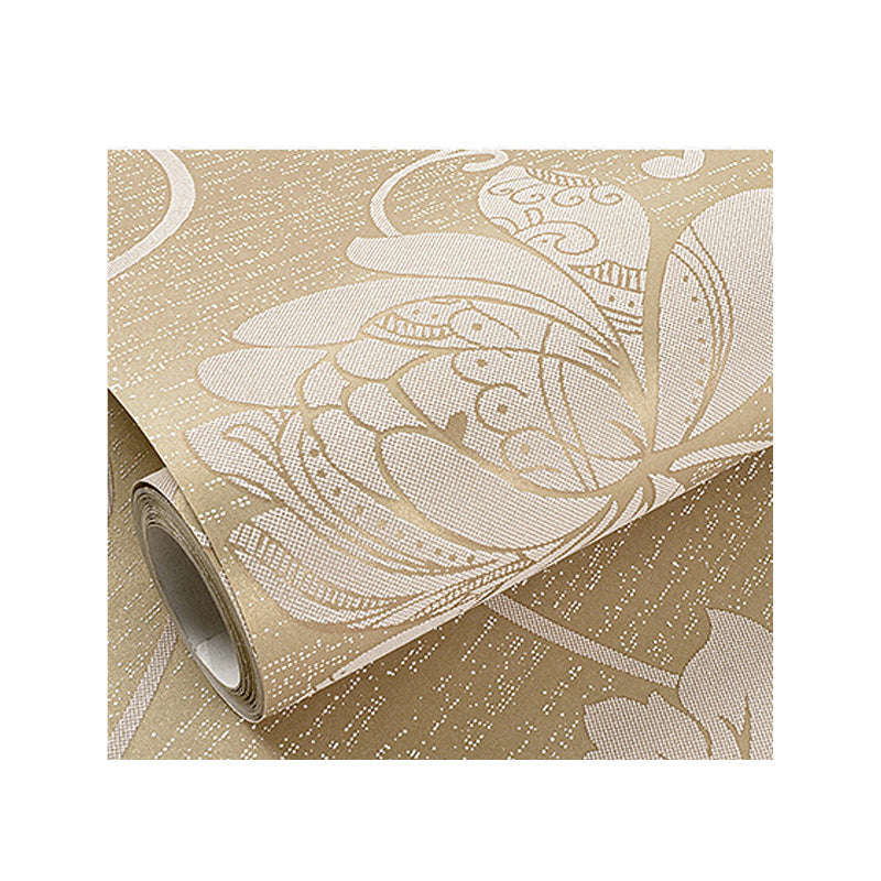 20.5"W x 31'L Romantic Retro Flower Design Non-Pasted Wallpaper in Light Color Clearhalo 'Vintage wall decor' 'Vintage' 'Wallpaper' Wall Decor' 1788936