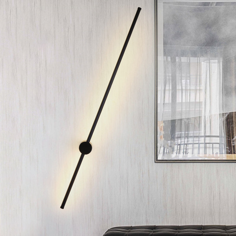 Needle Sword Iron Wall Light Fixture Simplicity Black 23.5/31.5 Inches High LED Sconce Ideas for Lounge Clearhalo 'Cast Iron' 'Glass' 'Industrial' 'Modern wall lights' 'Modern' 'Tiffany' 'Traditional wall lights' 'Wall Lamps & Sconces' 'Wall Lights' Lighting' 1788960
