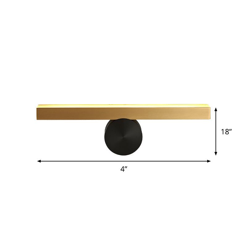 Minimal LED Sconce Light Fixture Acrylic Brass Vertical/Horizontal Square Tube Wall Lighting Ideas Clearhalo 'Cast Iron' 'Glass' 'Industrial' 'Modern wall lights' 'Modern' 'Tiffany' 'Traditional wall lights' 'Wall Lamps & Sconces' 'Wall Lights' Lighting' 1789045