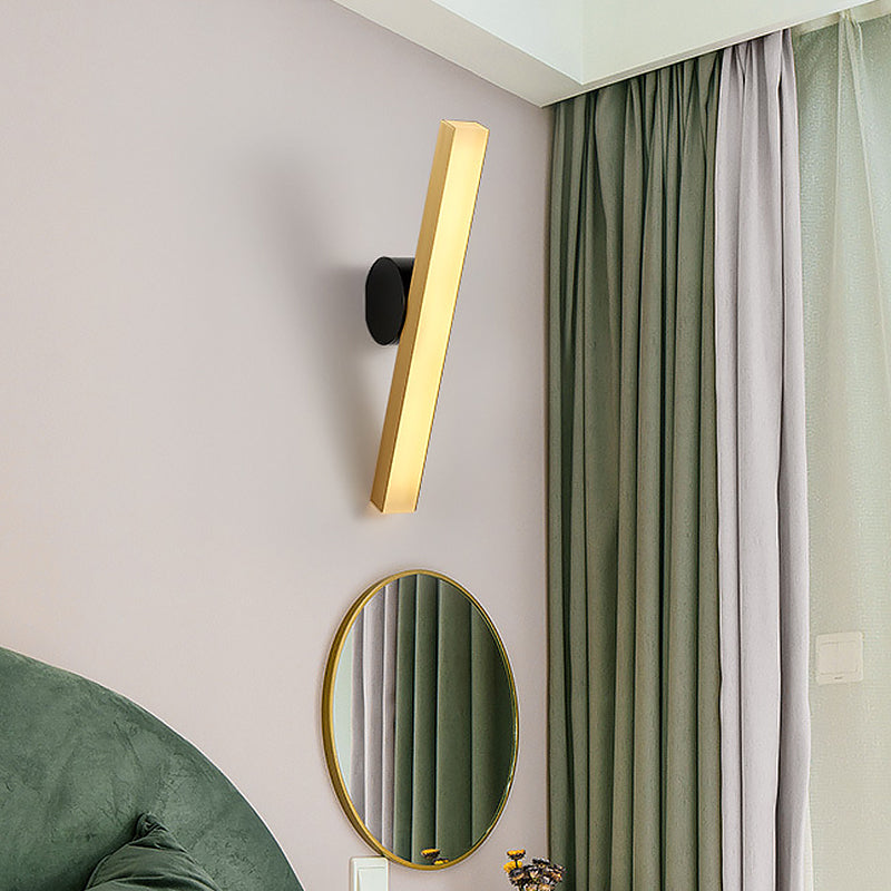 Minimal LED Sconce Light Fixture Acrylic Brass Vertical/Horizontal Square Tube Wall Lighting Ideas Clearhalo 'Cast Iron' 'Glass' 'Industrial' 'Modern wall lights' 'Modern' 'Tiffany' 'Traditional wall lights' 'Wall Lamps & Sconces' 'Wall Lights' Lighting' 1789047