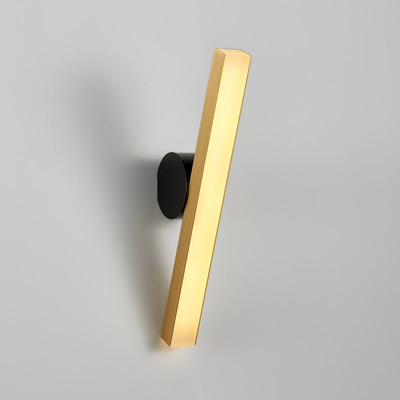 Minimal LED Sconce Light Fixture Acrylic Brass Vertical/Horizontal Square Tube Wall Lighting Ideas Clearhalo 'Cast Iron' 'Glass' 'Industrial' 'Modern wall lights' 'Modern' 'Tiffany' 'Traditional wall lights' 'Wall Lamps & Sconces' 'Wall Lights' Lighting' 1789049
